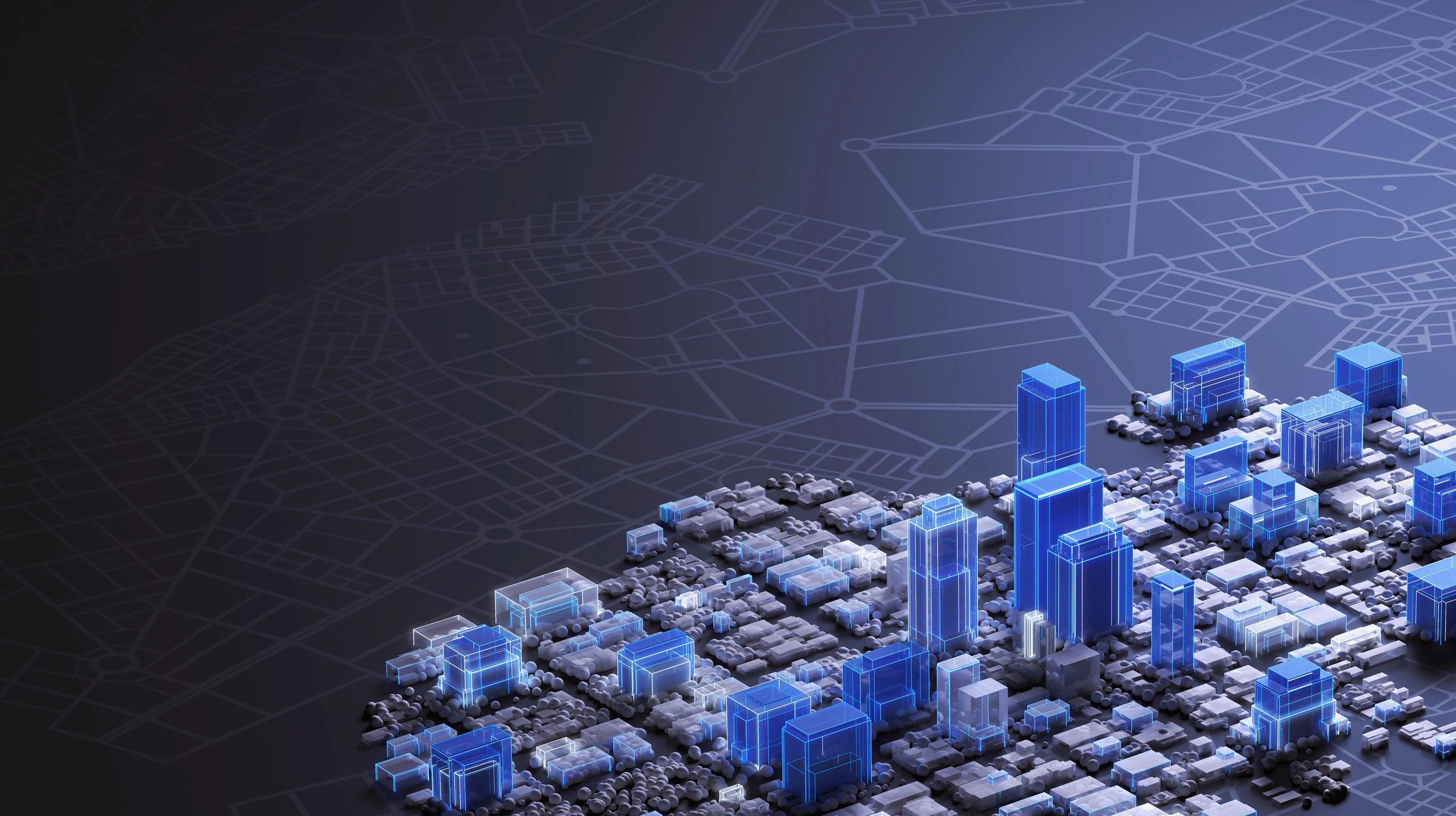 Abstract digital infrastructure visualization representing scalable network planning