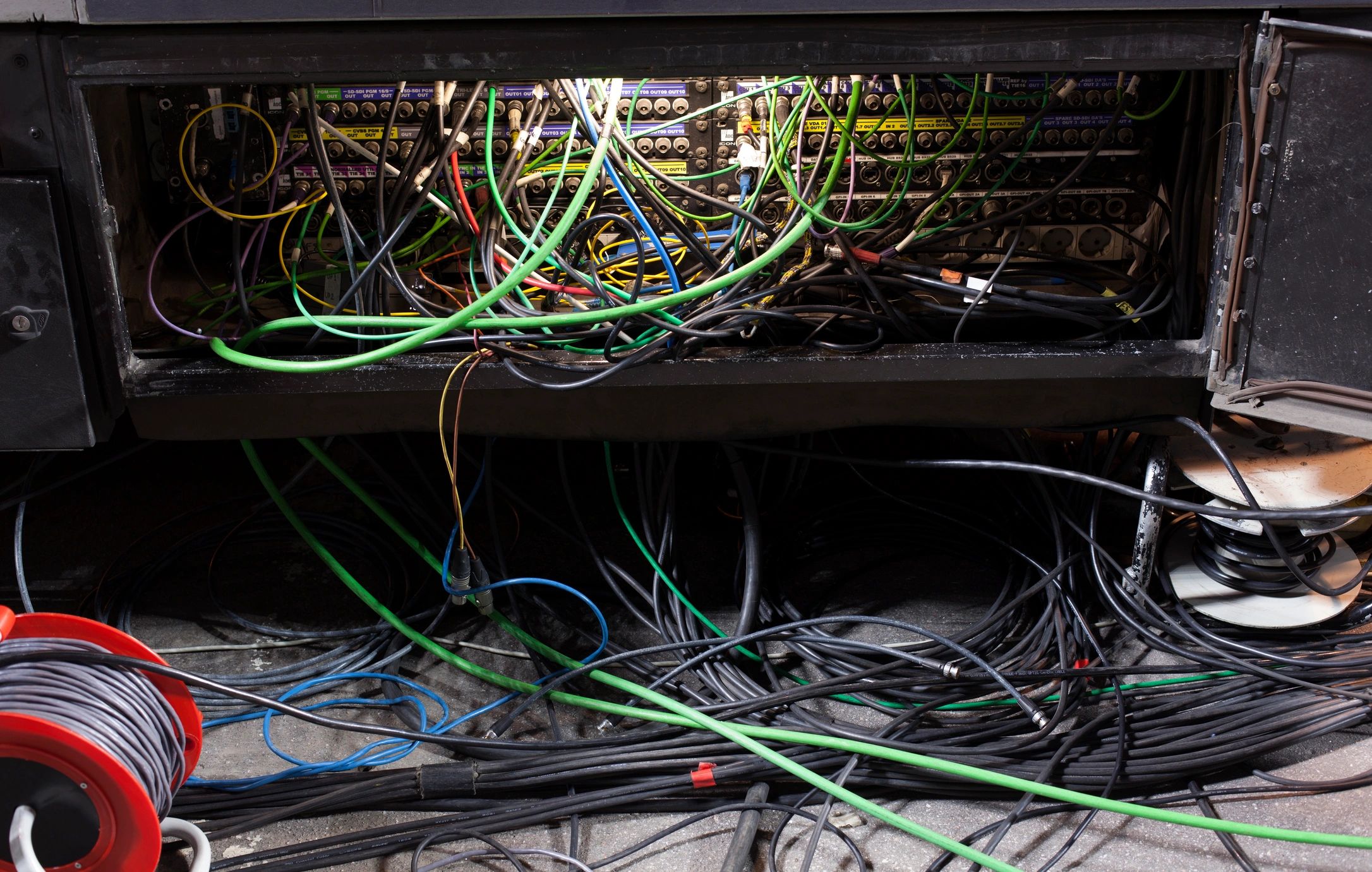 Technical control panel representing network monitoring and support